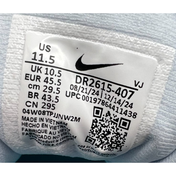 Nike ZoomX Invincible Run 3 Running Men's 11.5 Blue Tint DR2615-407 New - Picture 3 of 16